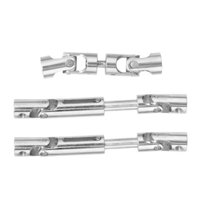 DIQYRS Front Rear Drive Shaft Compatible with WPL B16 B36 Q60 Q63 Q64 for Fayee FY004 for MN-77 6WD 6X6 RC Car Upgrade Parts 3pcs Metal Drive Shaft CVD Driveshaft