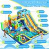 Bounce House, Inflatable Dual Water Slide, 10 in 1 Inflatable Bounce House for Kids Backyard Water Park with 750W Blower, Climbing Wall, Water Gun, Sprinkler, Outdoor Bouncy Castle Slide view 4