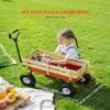 Wagon - 39 inch Pull-Along Wagon, Wooden Panels, 330 lbs Capacity -Utility Wagon for Toddlers, Beach, Camping, Gardening view 4