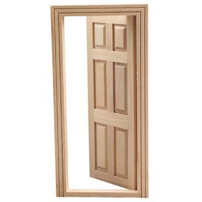 1:12 Scale Birch Mini Dollhouse Door, DIY Miniature Accessory for Dollhouse Decoration & Collectors