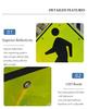 Flashing Pedestrian Crossing Sign, Aluminum Road Traffic Street Warning Sign, Engineer Grade Reflective Film, Solar Powered for Road Safety,Bright Blinking Alert for Drivers(Small) view 3