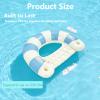 2 Pack Pool Chairs with Cup Holders-Inflatable Pool Floats for Adult,Blow up Floats Chair,Striped Pool Float Chairs for Relaxing Summer Water Fun Swimming Party Supplies (Blue) view 2