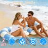2 Pack Pool Chairs with Cup Holders-Inflatable Pool Floats for Adult,Blow up Floats Chair,Striped Pool Float Chairs for Relaxing Summer Water Fun Swimming Party Supplies (Blue) view 4