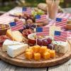 100 Pcs American Flag Toothpicks - Premium Patriotic Cupcake Toppers with Double-Sided Printing | Larger Flags for 4th of July, Juneteenth, Veterans Day Party Decorations & Home Festive Display view 3