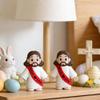 50PCS Little Jesus Figures  Rubber Mini Jesus Figurines in Bulk Christian Doll Tiny Statues Jesus Loves You Figures for Hide and Seek Easter Egg Fillers Egg Hunt Religious Party Favors (Red) view 4
