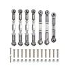 Models Upgrades Parts For Wltoys 144001 144002 144010 124007 124016 124017 124019 Metal Front Rear Tie Linkage Servo Link Rod Set RC Car Upgrade Parts(Grey) view 1