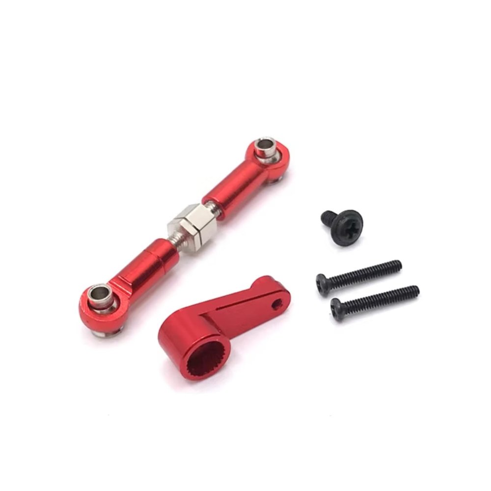 YTRASDF RC Spare Part Compatible with Wltoys 144010 144001 144002 124017 124016 124018 124019 RC Car Parts Metal Steering Gear Lever Steering Gear Arm(Red)