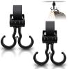 2 PCS Walker Hook Hanging with Dual Hook, 360 Rotation Multipurpose Stroller Hooks for Hanging Diaper Bags, Baby Stroller Wheelchair Hanger Clip Accessories, for Walker, Shopping Cart, Car Back Seat view 1