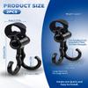 2 PCS Walker Hook Hanging with Dual Hook, 360 Rotation Multipurpose Stroller Hooks for Hanging Diaper Bags, Baby Stroller Wheelchair Hanger Clip Accessories, for Walker, Shopping Cart, Car Back Seat view 2