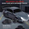 1:20 Scale 4WD RC Drift Car, 2.4G Remote Control Racing Car with LED Lights, High Speed Drift Vehicle for Adults, Interchangeable Drift Tires and Racing Tires, Smog Blue view 4