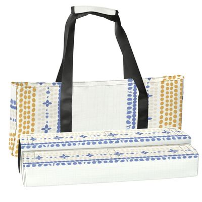 3 Pcs Empty Mahjong Bag Set Modern french Farmhouse mustard yellow teal blue beige colors Seamless Soft American Mahjong Tile Carrying Case Rack and Pushers Bags Game Night Accessories Gifts for Women