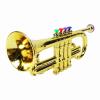 Acouto Trumpet Toy for Kids - Colorful Beginner Musical Instrument with Cymbals & Design, for Learning and Entertainment view 2