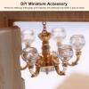 1:12 Scale Dollhouse Chandelier 2.5x3.4 Inch, Vintage Alloy Miniature Light for DIY Doll House view 3