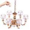 1:12 Scale Dollhouse Chandelier 2.5x3.4 Inch, Vintage Alloy Miniature Light for DIY Doll House view 4
