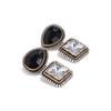 4.2 * 2.8cm Baroque Alloy Geometric Inlaid Glass Pendant With Retro Earrings For Women,white,4.2 * 2.8cm view 1