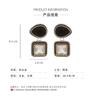 4.2 * 2.8cm Baroque Alloy Geometric Inlaid Glass Pendant With Retro Earrings For Women,white,4.2 * 2.8cm view 4
