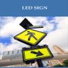 Flashing Pedestrian Crossing Sign, Weatherproof Aluminum Traffic Warning Sign for Urban Roads Schools - Solar-Powered Crosswalk Alert for Outdoor Safety(Medium) view 2