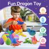 BOYLOVE 12Pcs 3D Printed Dragon with Wings and Egg Set, Cool Fidget Toy Easter Basket Stuffers for Kids, 3D Printed Animals Dinosaur Toy Set for Birthday Party Favors Gifts view 3