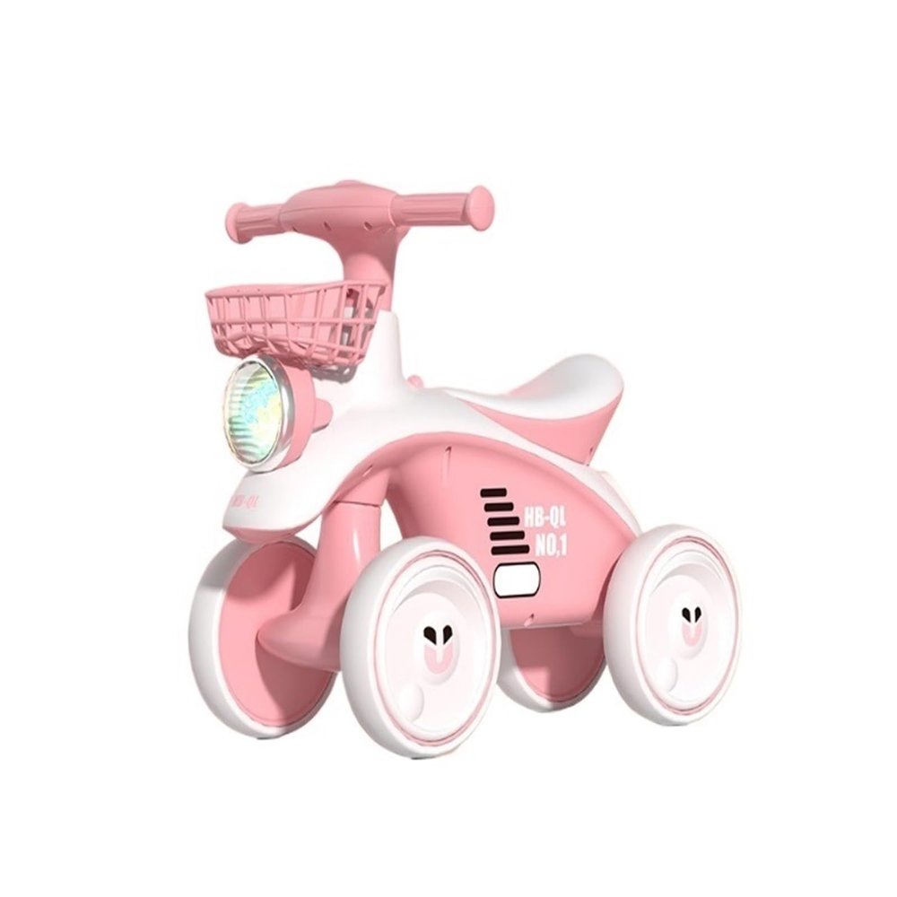 Swing Car 4 Silence Wheels Baby Balance Bike with Music No Pedal, Ride on Toys for Indoor and Outdoor(Pink)