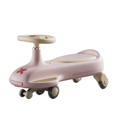 Kids Wiggle Car Ride on Toys with Music Silent Wheels Indoor Outdoor for Ages 3 and Up Toy Set Anti-Rollover(Pink)