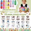 24 Pack Easter Egg Fillers with Brain Teaser Puzzles Toys, Easter Basket Stuffers for Teens, Egg Fillers for Teens Adults Kids, Puzzle Games for Party Favors, Gifts for Kids Teens Adults Boys Girls view 2