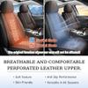 Cresater Universal Car Seat Covers Fit for Jeep Liberty 2002-2012,Front Set Leather Seat Cover,Airbag Compatible Car Seat Cushions,Waterproof Seat Covers for Cars(Brown-Black) view 4