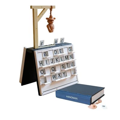 BibYuga Playbook'd Hangman, 3D Printed Magnetic Chess Set, Playbook Board Game, Hangmans Challenge Game, Portable Books Design Board Game for Adults (Hangman)
