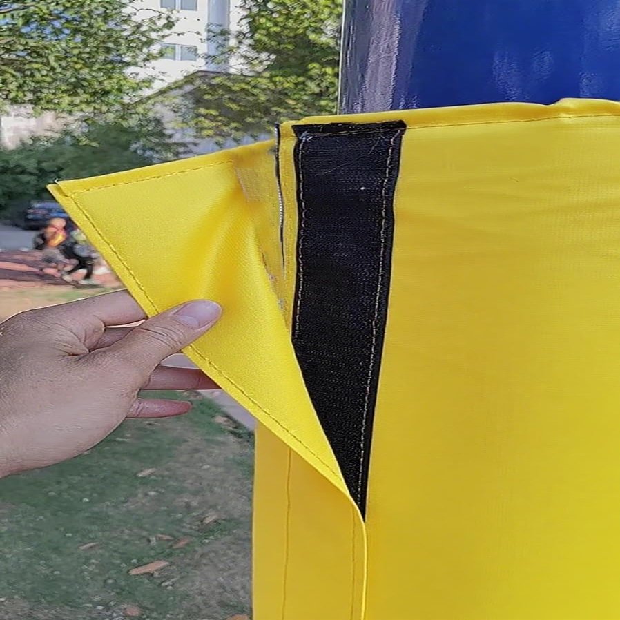 Heavy Duty Waterproof Post Padding for 5-8ft Playground & Basketball Poles - Universal Round Protective Sleeves, Yellow, 7.5" High, Ideal for Basements & Awnings