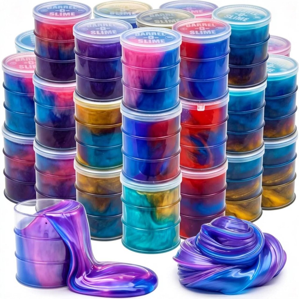 24 Pack Galaxy Star Slime,Party Favor for Kids Girls & Boys,Non Sticky, Stress & Anxiety Relief, Wet, Super Soft Sludge Toy,Birthday Gifts for Kids Girl and Boys, Easter Egg Filling Stuffers