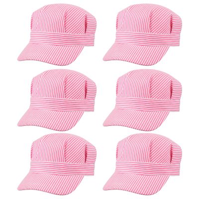 Chicingyou 6 Pack Train Conductor Hat Engineer Hats Train Favors,Pink