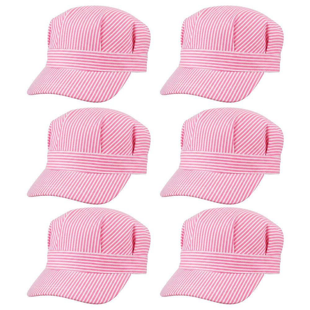 Chicingyou 6 Pack Train Conductor Hat Engineer Hats Train Favors,Pink