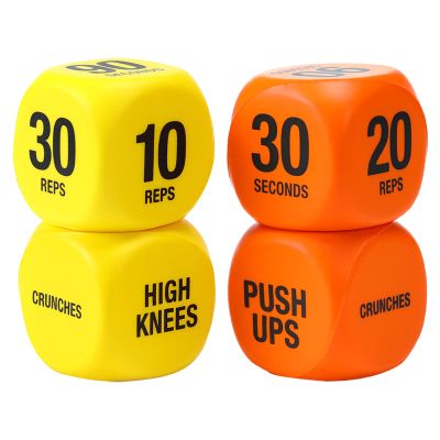 Exercise Dice 2 Pairs 6 Sided Workout Dice Game for Group Fitness Exercise Classes Fun Workout Fitness Equipment