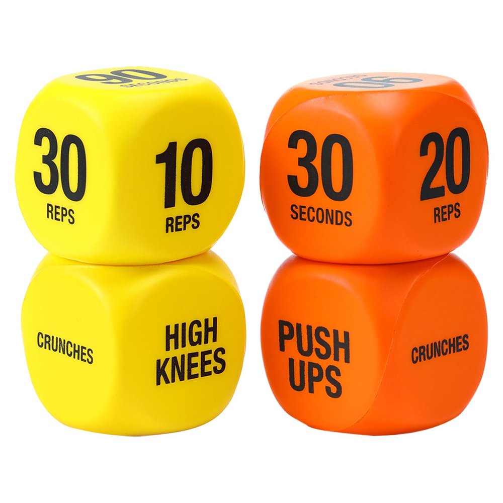 Exercise Dice 2 Pairs 6 Sided Workout Dice Game for Group Fitness Exercise Classes Fun Workout Fitness Equipment