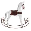 RIZGHWOY Hand Carved Wooden Rocking Horse, Hand Painted Nordic Log Kids Toy, with Premium Material for Home Decor and Valentine Gift (White) view 1