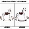 RIZGHWOY Hand Carved Wooden Rocking Horse, Hand Painted Nordic Log Kids Toy, with Premium Material for Home Decor and Valentine Gift (White) view 4