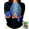 24'' Big 3D Printed Dragon Egg Toy with Articulated Dragon Inside, Large Surprise Eggs Toys for Kids Teens Adults, Fantasy Office Desk Decor Collectible, Unique 2026 Graduation Gifts (Blue Silver) view 1