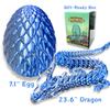 24'' Big 3D Printed Dragon Egg Toy with Articulated Dragon Inside, Large Surprise Eggs Toys for Kids Teens Adults, Fantasy Office Desk Decor Collectible, Unique 2026 Graduation Gifts (Blue Silver) view 2