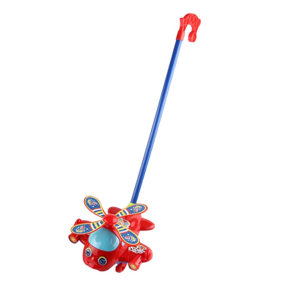 Push Airplane Toy, Push Along Toys Baby Pushing Airplane Toy with Long Handle Walking for Toddlers for Daily Use