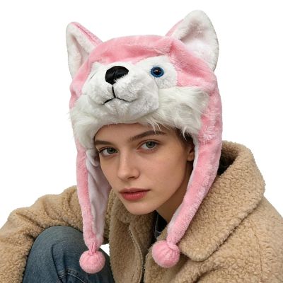 Animal Winter Hats Kids, Warm Cartoon Cute Soft Headpiece, 2-Piece Animal Hat Set, Sturdy Knit Cartoon Hats for Picnics Hikes New Year Daily Indoor Outdoor Thanksgiving Holiday Birthday Home Vacation