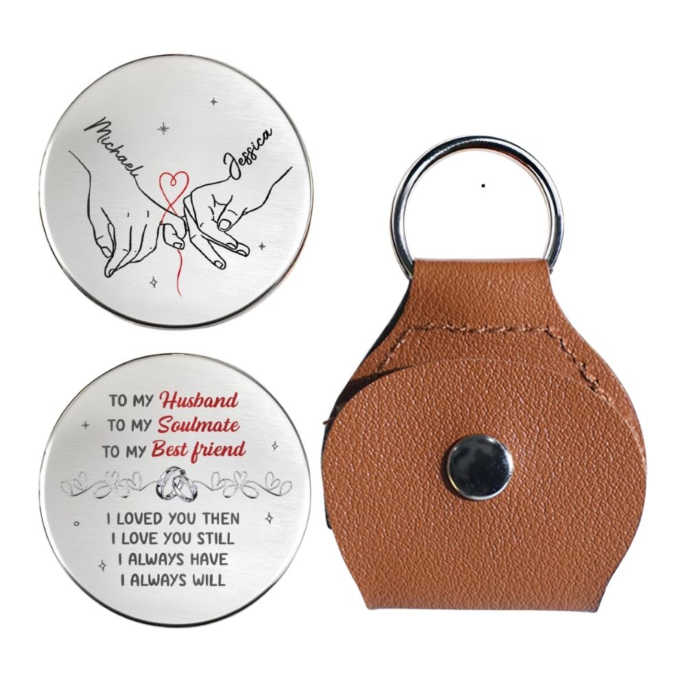 Joy Crafters To My Husband Custom Pocket Hug Token, Personalized Couple Pocket Hug, Anniversary Wedding Gifts for Husband Wife Him Her, Valentines Day Birthday Gifts for Couples, Mr & Mrs Gift Ideas