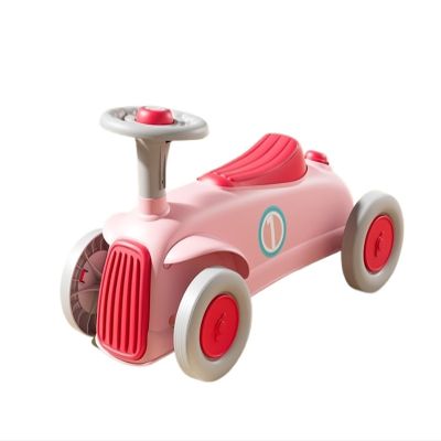 Toddler Ride On Toy Wiggle Car with Steering Wheel and Horn Sliding Toy Set for Indoor and Outdoor Play(Pink)