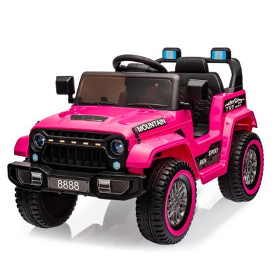 12V Kids Ride on Car with Parent Remote Control, Electric Truck Toy for Boys & Girls, All Terrain Outdoor Vehicle with Spring Suspension, LED Lights and Music Player