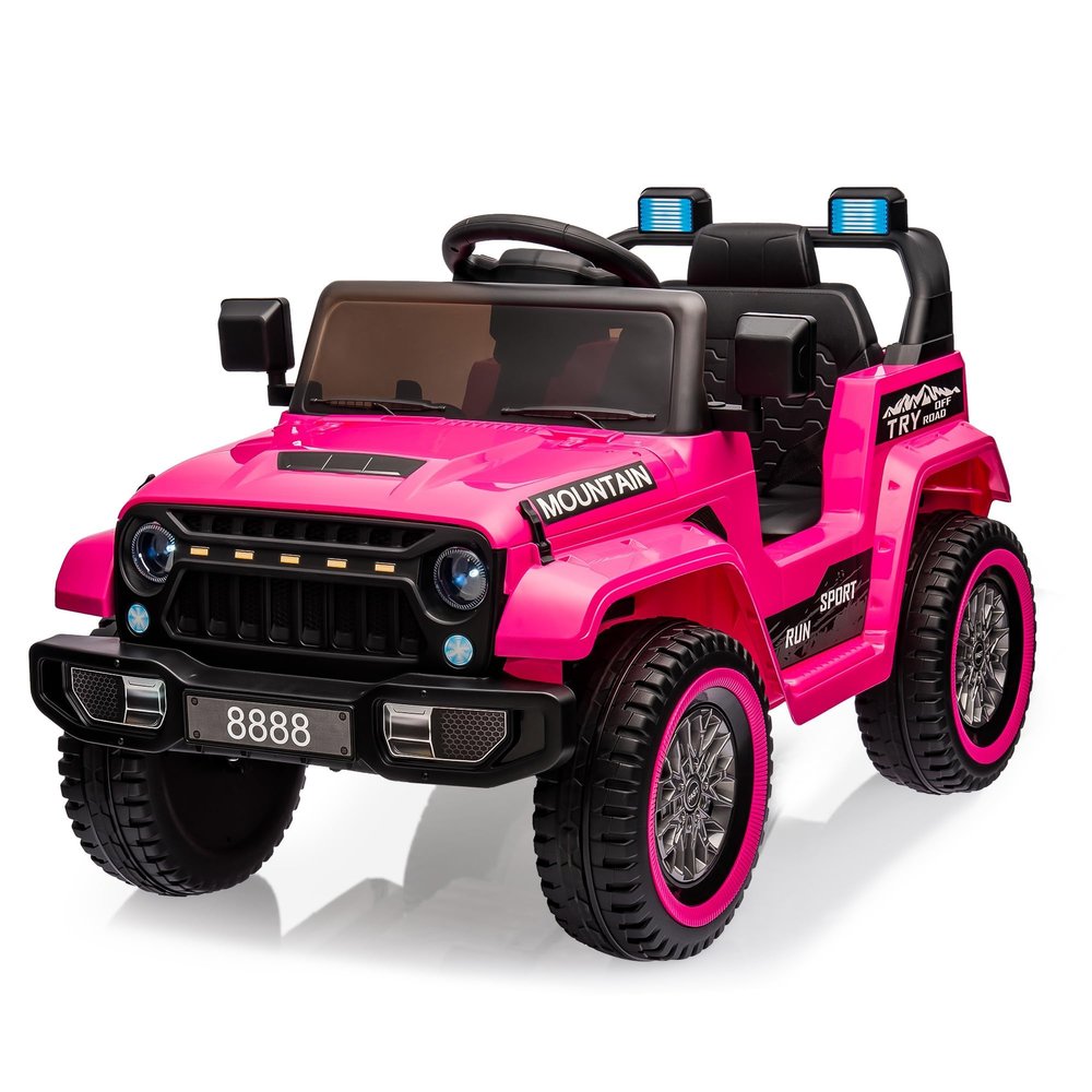 12V Kids Ride on Car with Parent Remote Control, Electric Truck Toy for Boys & Girls, All Terrain Outdoor Vehicle with Spring Suspension, LED Lights and Music Player