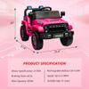12V Kids Ride on Car with Parent Remote Control, Electric Truck Toy for Boys & Girls, All Terrain Outdoor Vehicle with Spring Suspension, LED Lights and Music Player view 3