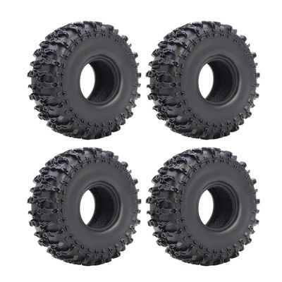 4PCS 1.0" Soft Rubber Tyres Mud Terrain Wheel Tires 58x24mm 63x24mm for 1/18 TRX4M 1/24 Axial SCX24 Bronco Fcx24 RC Crawler Upgrade Part (A 63x24mm)