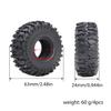 4PCS 1.0" Soft Rubber Tyres Mud Terrain Wheel Tires 58x24mm 63x24mm for 1/18 TRX4M 1/24 Axial SCX24 Bronco Fcx24 RC Crawler Upgrade Part (A 63x24mm) view 2