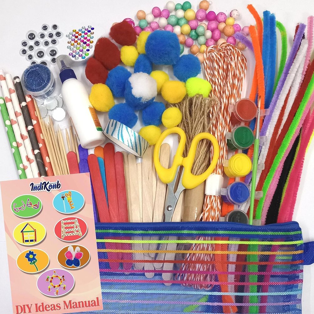 16 in 1 Art and Craft Kit for Girls and Boys with for Kids DIY for All Ages from 8-16 Old,Paper,Multicolor