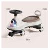 Wiggle Car with Under Seat Storage Ride on Toy Silent Flashing Wheels Music & Lights, for Boys and Girls(Brown) view 2