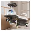 Wiggle Car with Under Seat Storage Ride on Toy Silent Flashing Wheels Music & Lights, for Boys and Girls(Brown) view 3