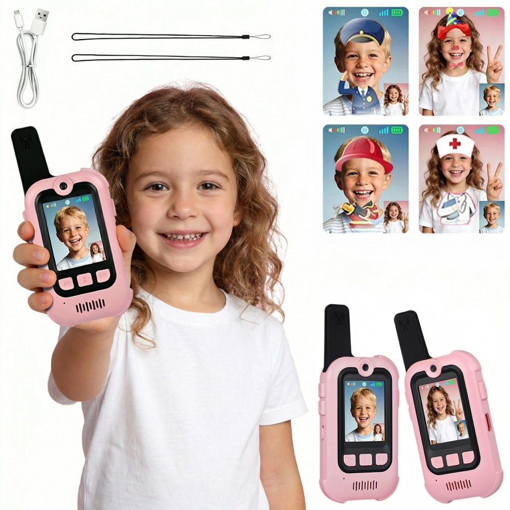 Video Walkie Talkies for Kids with Screen & Voice Changer